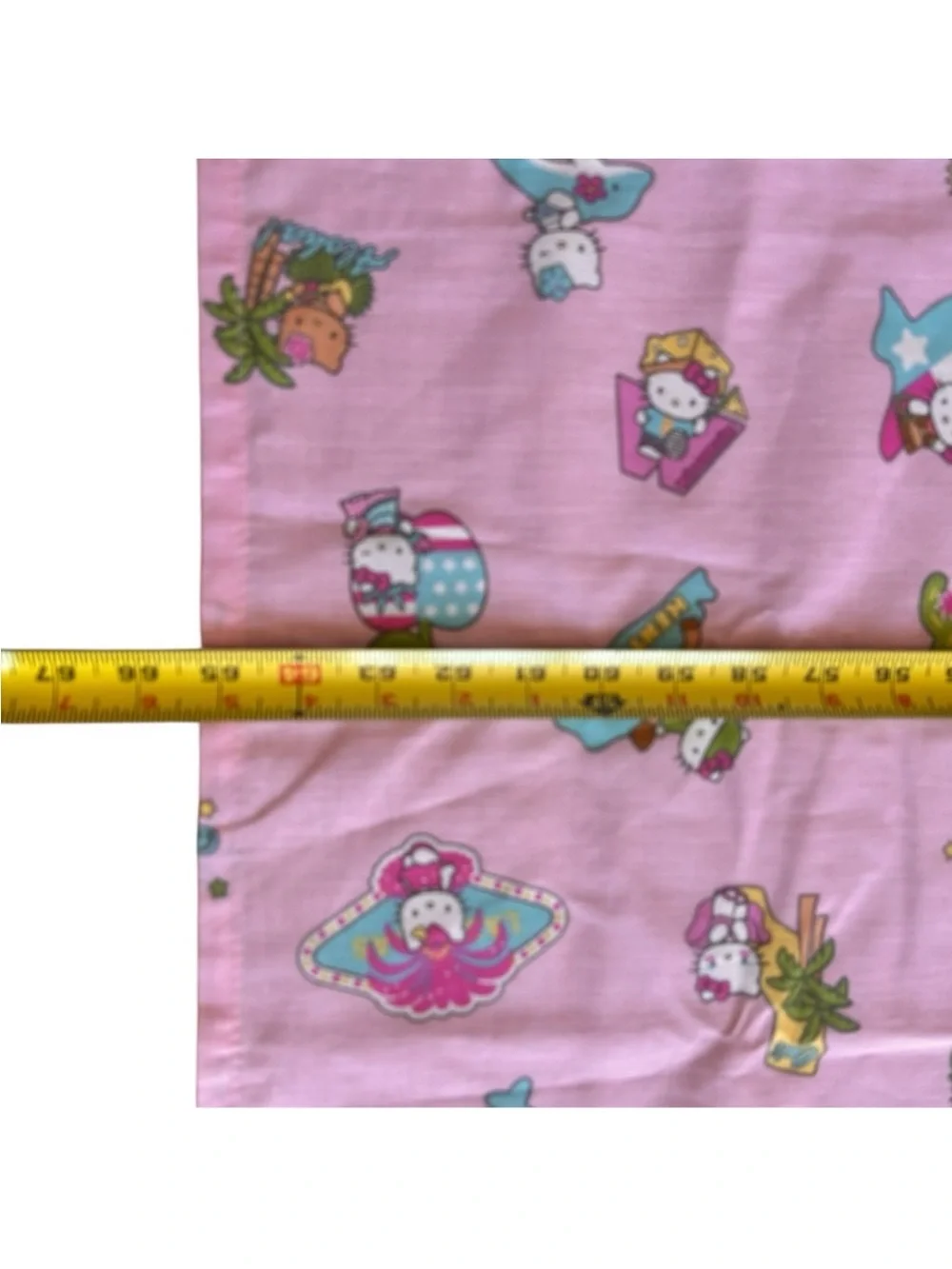 Sanrio Hello Kitty Rare 2008 US States flat sheet 94” x 65”